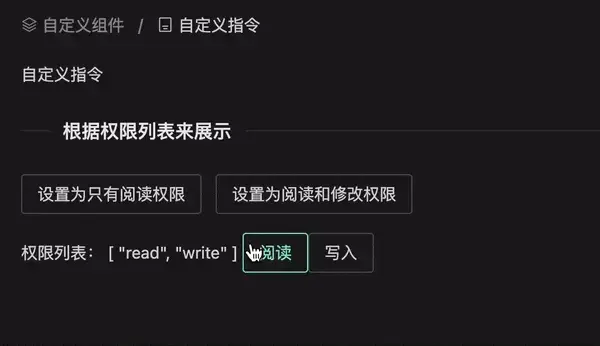 vue permission